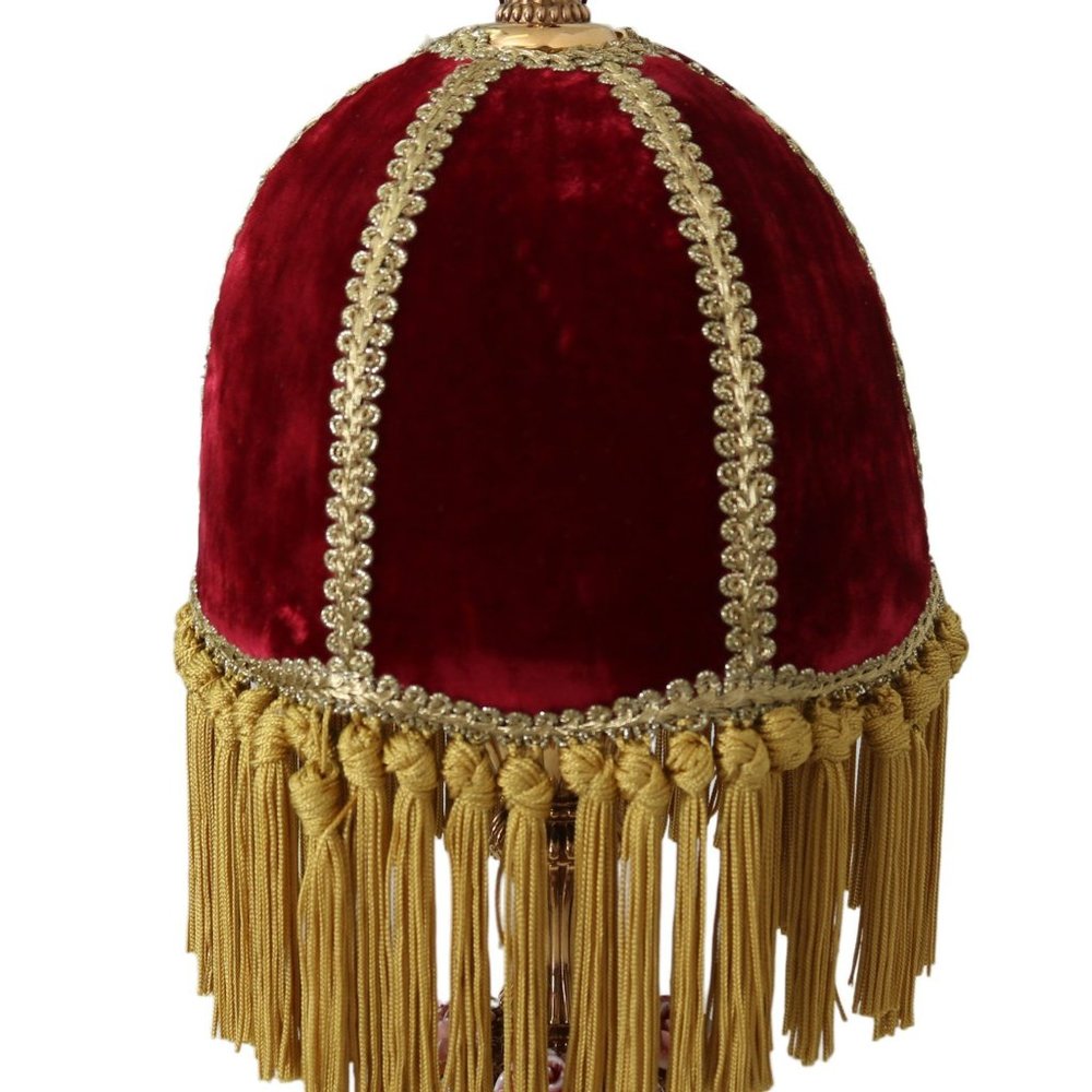 Dolce & Gabbana- Bordeaux Velvet Brass Lampshade Handbag Borse Bag